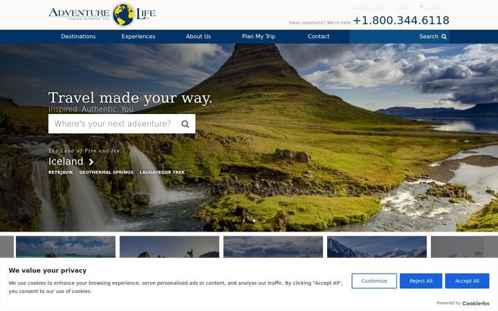 Screenshot of adventure-life.com