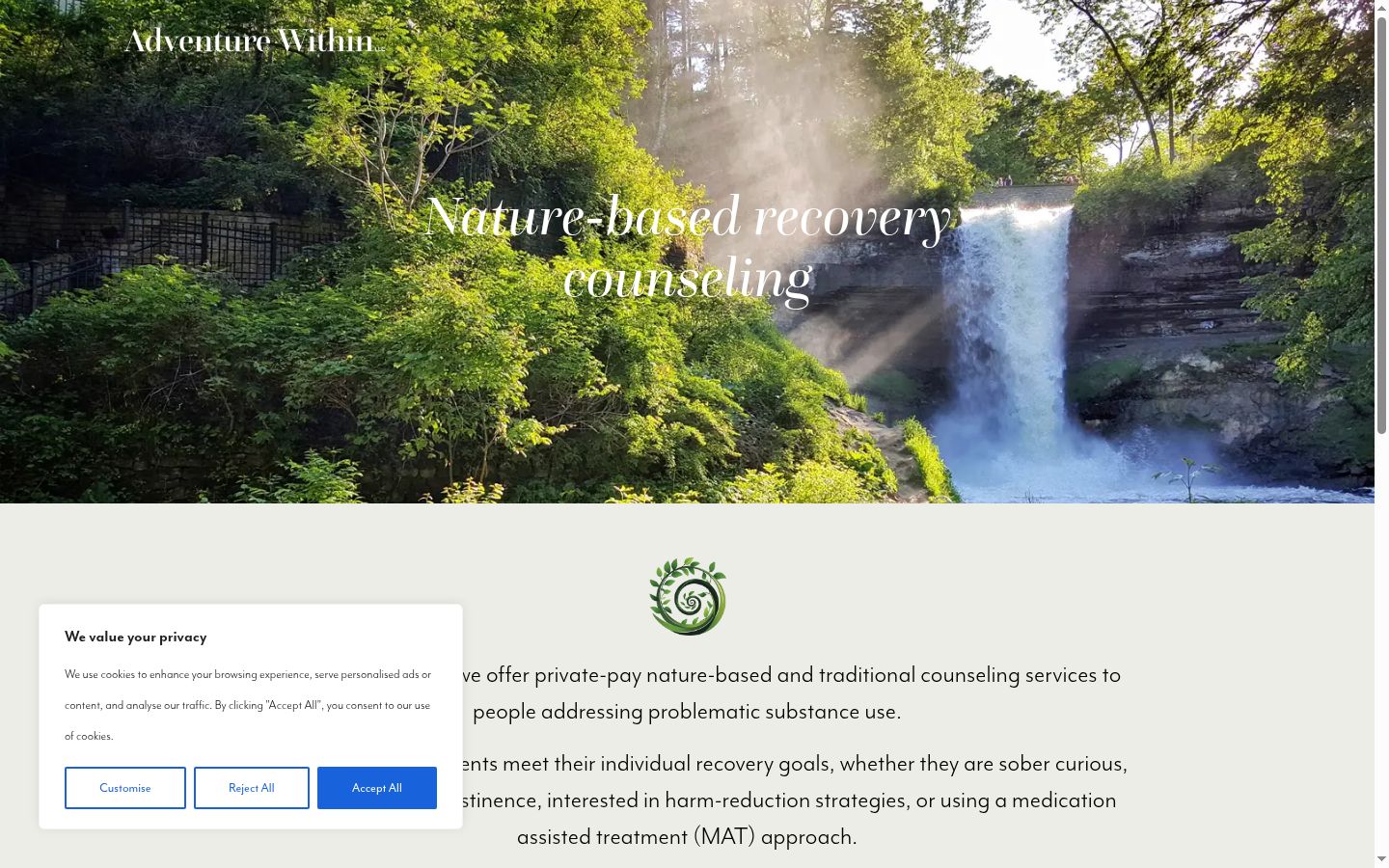 Screenshot of the consent banner shown before any interaction