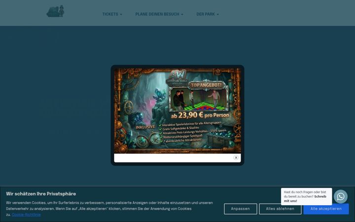 Screenshot of adventure-world-oberhausen.de