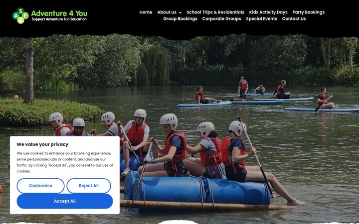Screenshot of adventure4you.co.uk