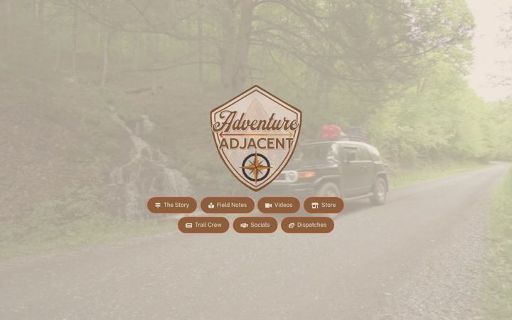 Snímek obrazovky adventureadjacent.com