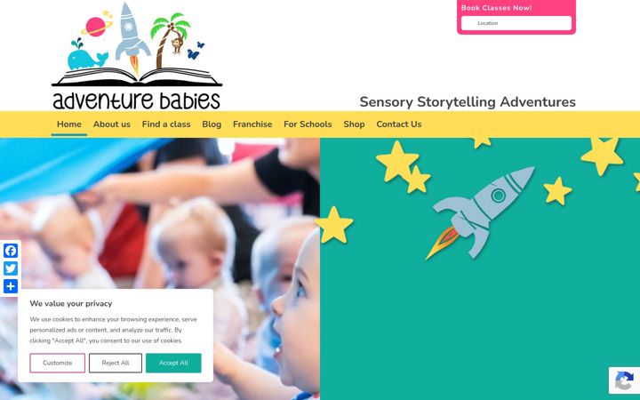 Screenshot of adventurebabies.co.uk