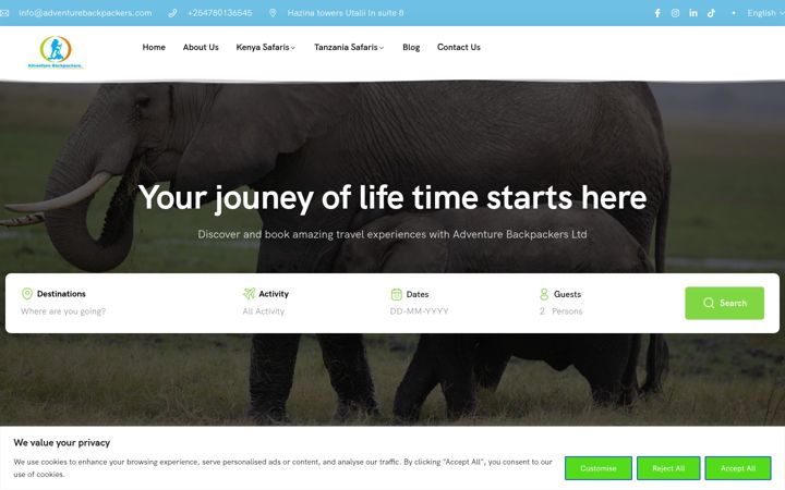 Ekrānuzņēmums no adventurebackpackers.net