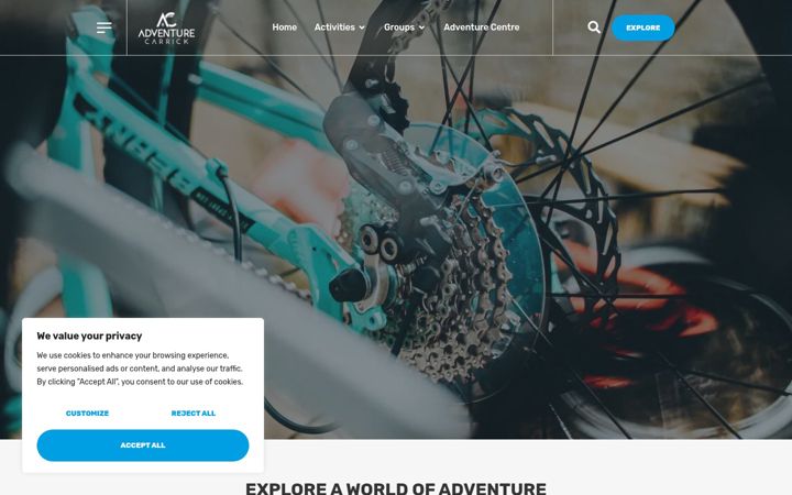 Snímek obrazovky adventurecarrick.com