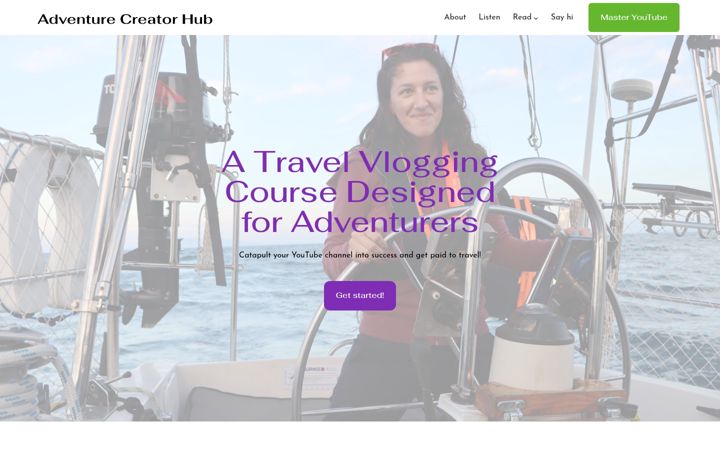 Snímek obrazovky adventurecreatorhub.com
