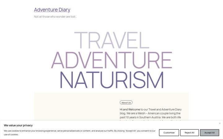 Captura de ecrã de adventurediary.org