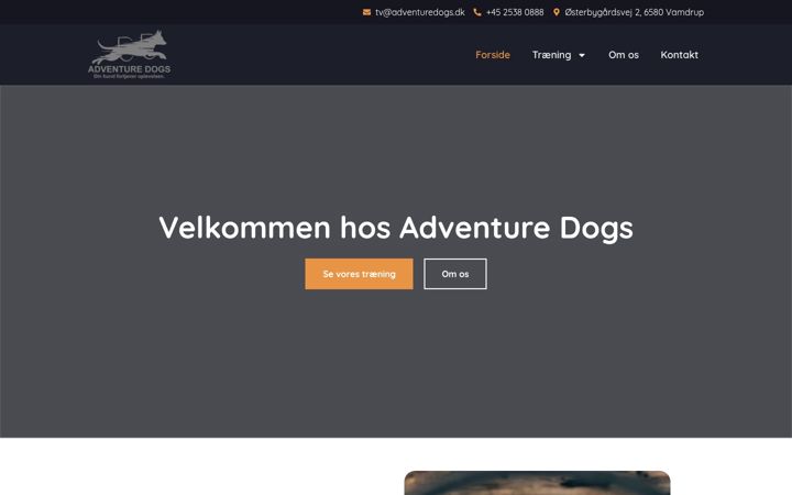Screenshot of adventuredogs.dk