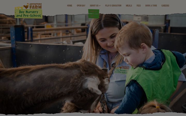 Screenshot van adventurefarmdaynursery.co.uk