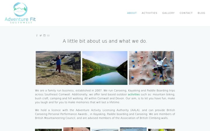 Screenshot of adventurefitsouthwest.co.uk