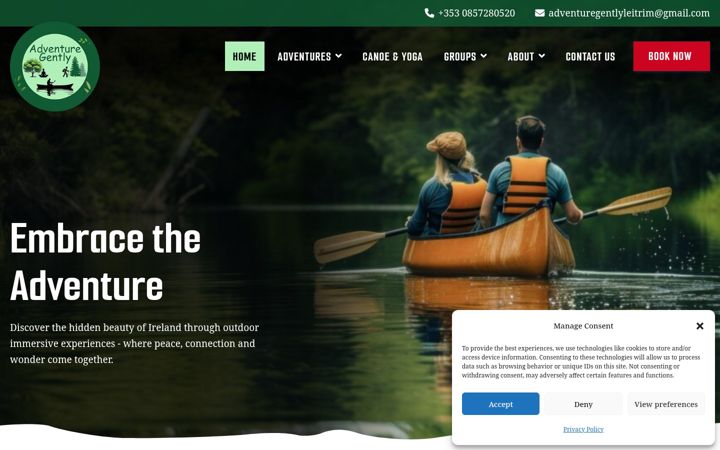 Snímek obrazovky adventuregentlyireland.com