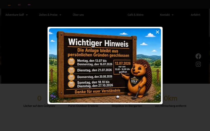 Screenshot του adventuregolf-winterberg.de