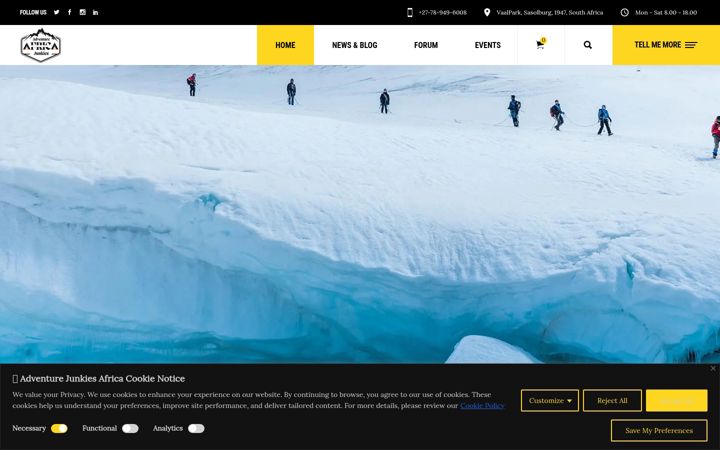 Screenshot von adventurejunkies.africa