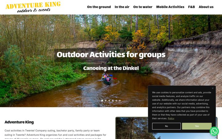 Screenshot of adventureking.com