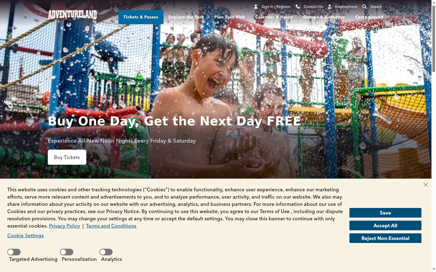 Screenshot of the consent banner shown before any interaction