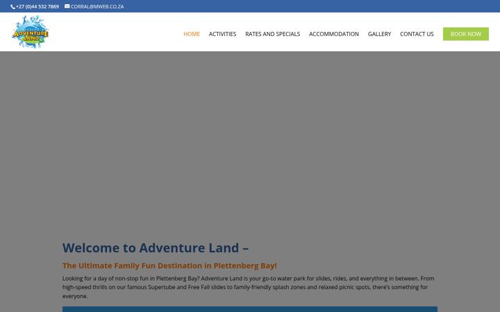 Screenshot of adventurelandplett.co.za