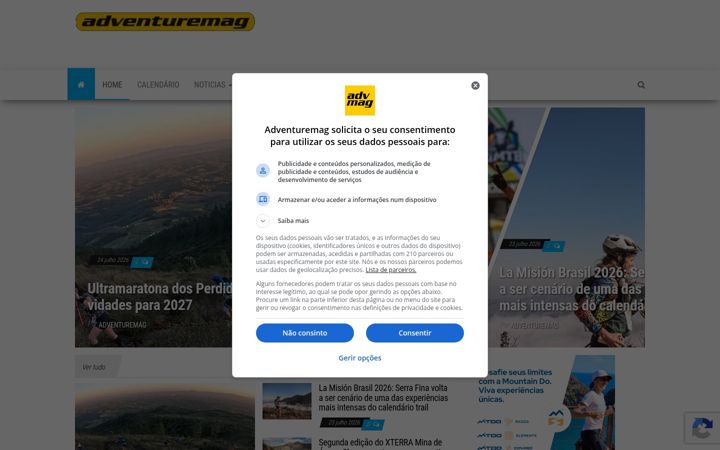 Screenshot di adventuremag.com.br