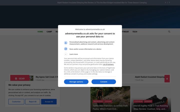 Screenshot von adventuremedia.co.uk