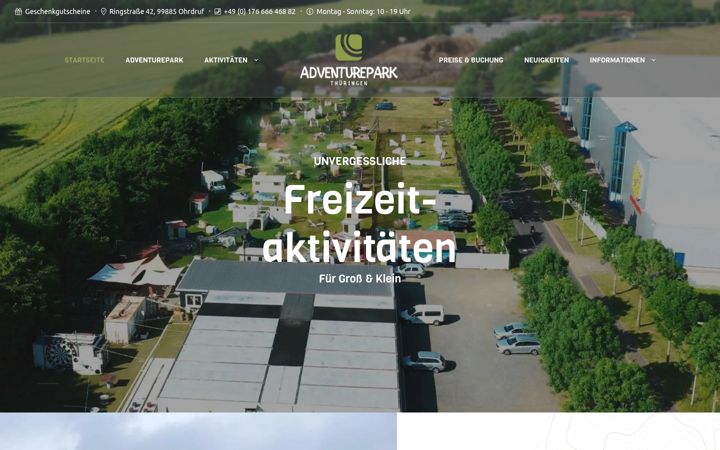 Screenshot of adventurepark-thueringen.de