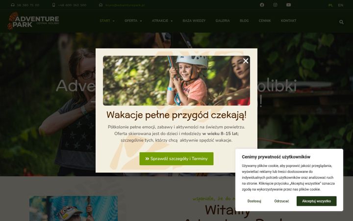 Zrzut ekranu adventurepark.pl