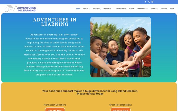 Captură de ecran a adventures-in-learning.org