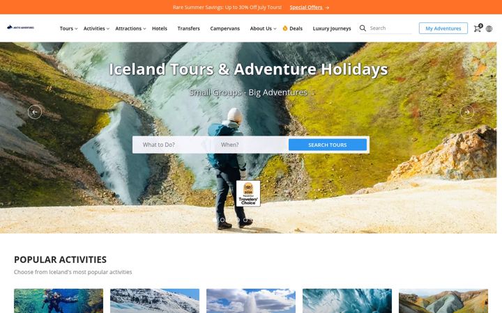 Screenshot of adventures.is