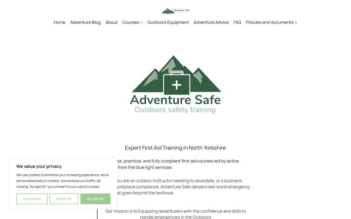 Screenshot of adventuresafe.co.uk
