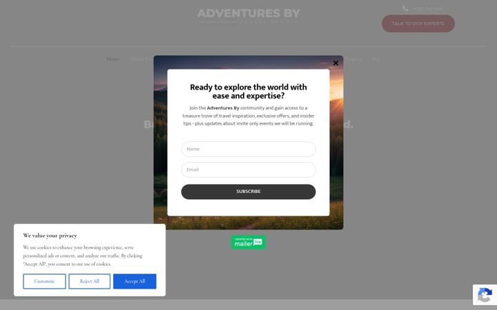 Screenshot of adventuresby.com