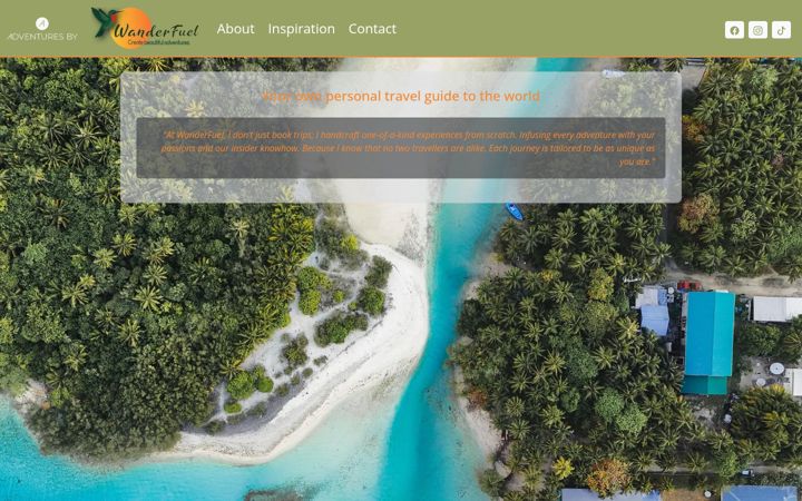 Screenshot of adventuresbywanderfuel.co.uk