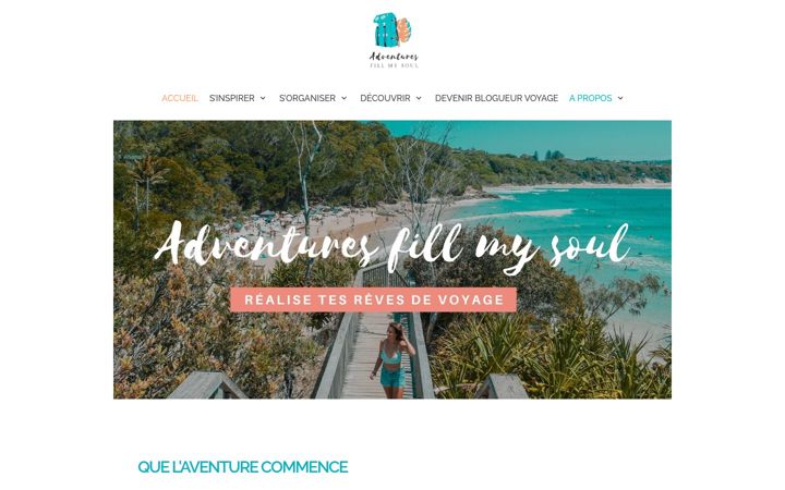 Screenshot of adventuresfillmysoul.com