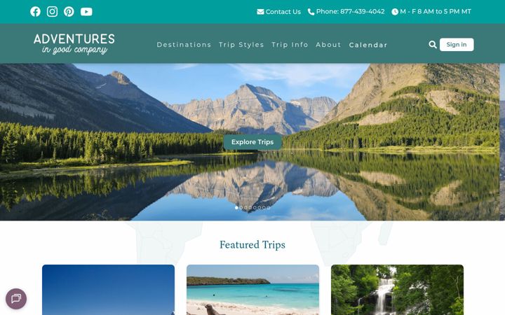 Screenshot of adventuresingoodcompany.com