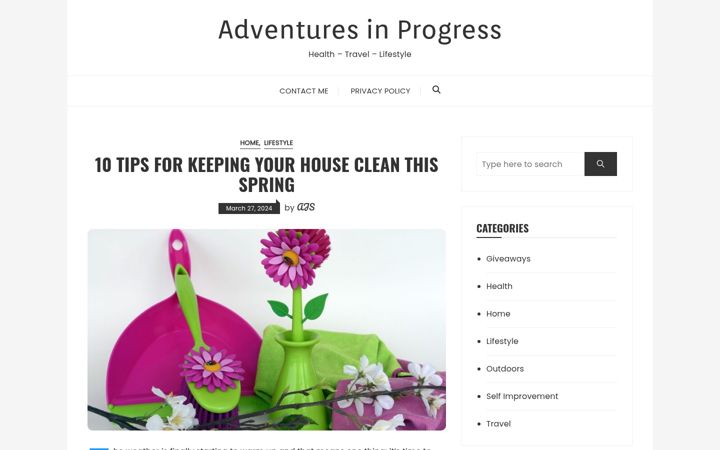 Ekrano kopija adventuresinprogress.co.uk