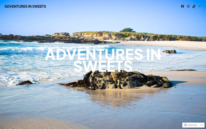 Screenshot of adventuresinsweets.com