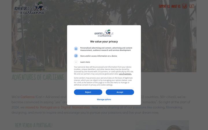 Screenshot of adventuresofcarlienne.com