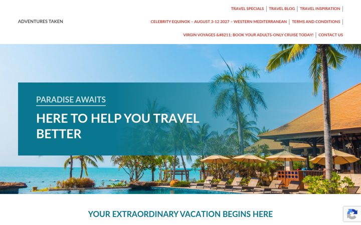 Screenshot of adventurestaken.com