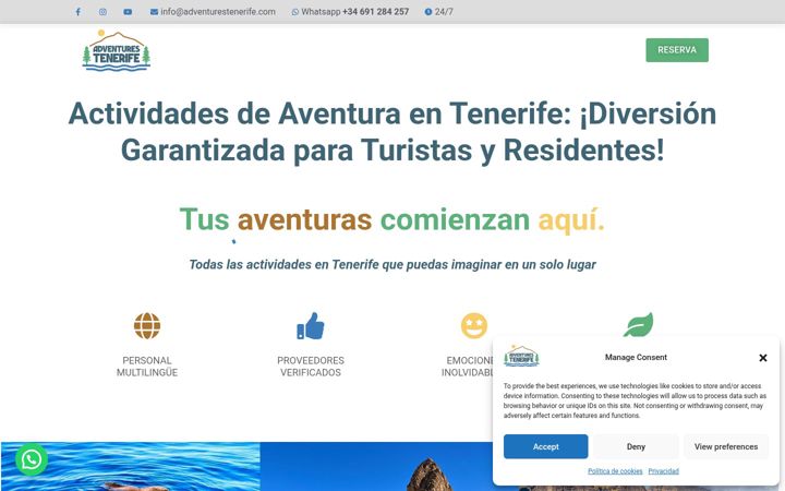 Screenshot of adventurestenerife.com