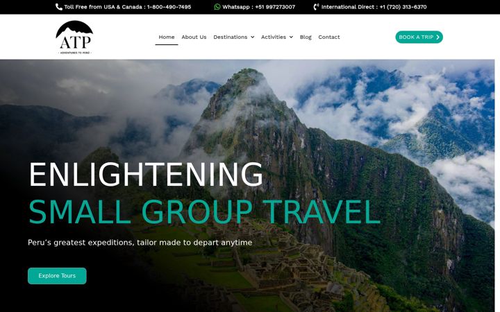 Screenshot of adventurestoperu.com