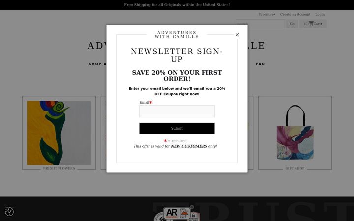 Screenshot di adventureswithcamille.live