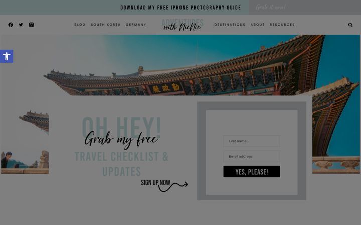 Screenshot of adventureswithnienie.com