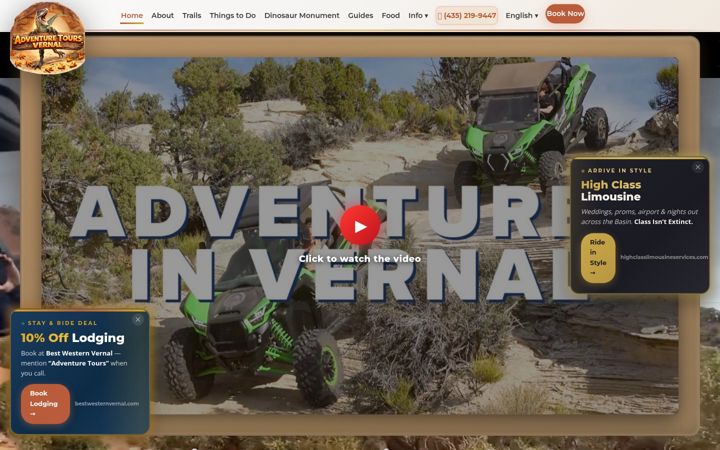 Screenshot of adventuretoursvernal.com
