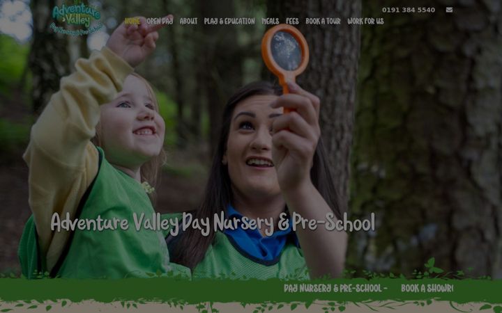 Screenshot of adventurevalleydaynursery.co.uk