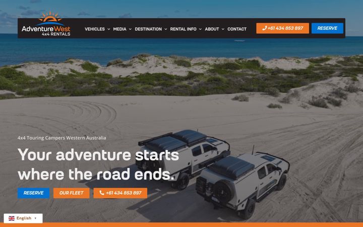Screenshot του adventurewest4x4rental.au