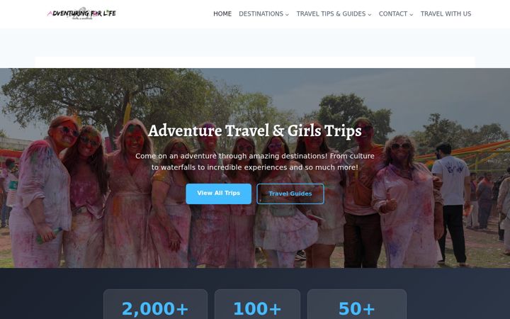 Screenshot of adventuringforlife.com