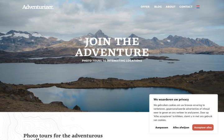 Screenshot of adventurizer.nl