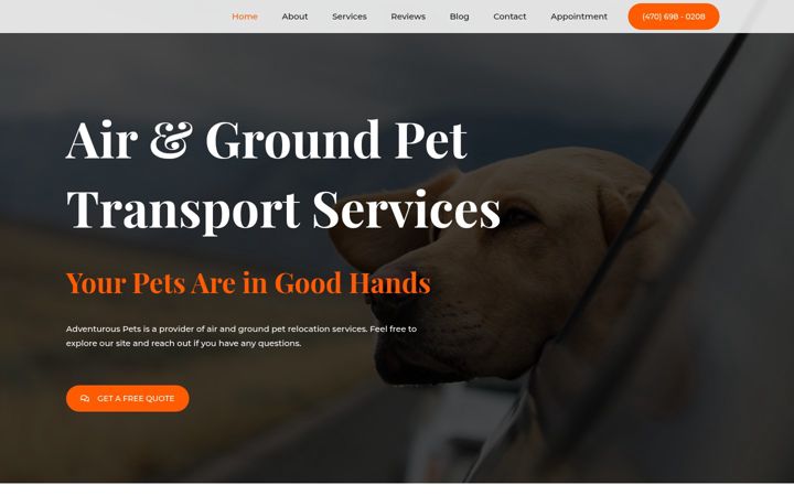 Screenshot of adventurouspets.org