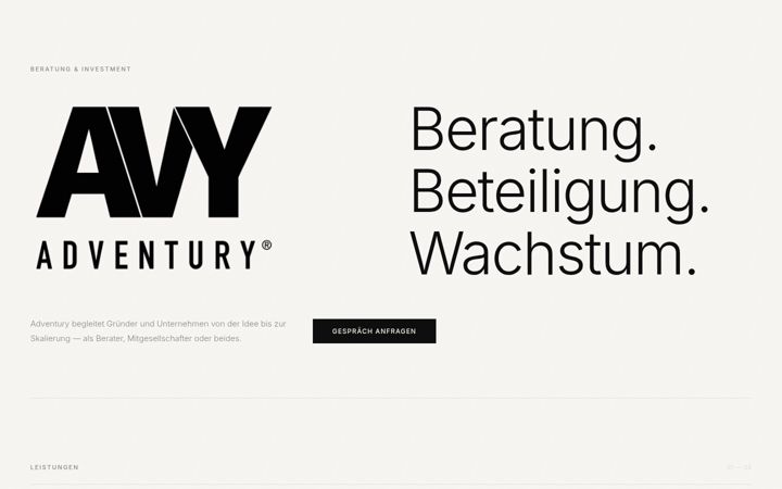 Screenshot of adventury.de