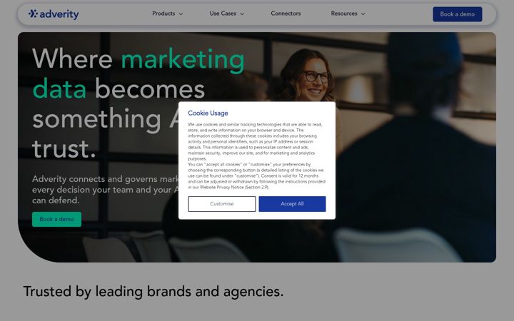Screenshot of adverity.com