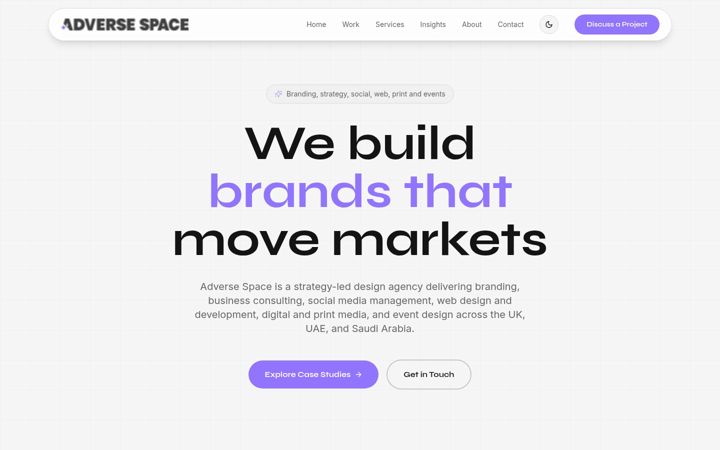 Screenshot ta' adversespace.com
