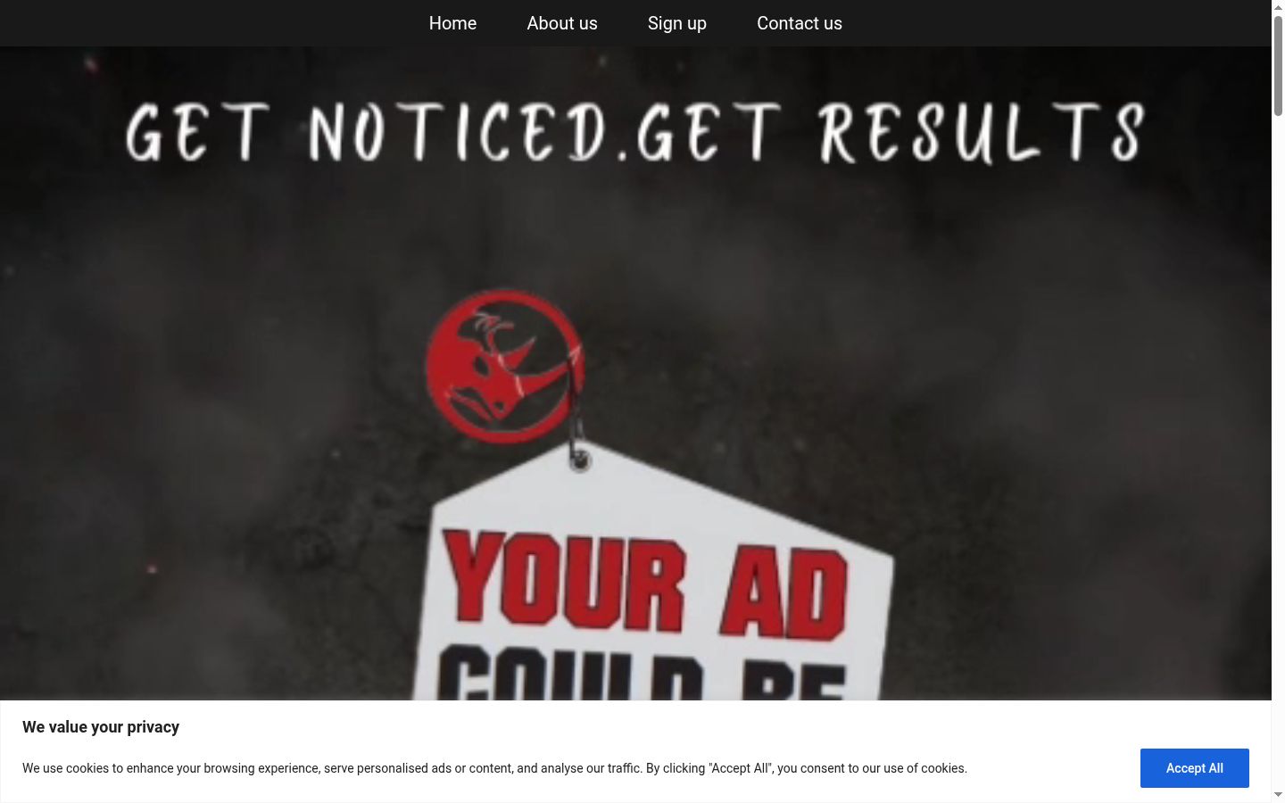 Screenshot of the consent banner shown before any interaction
