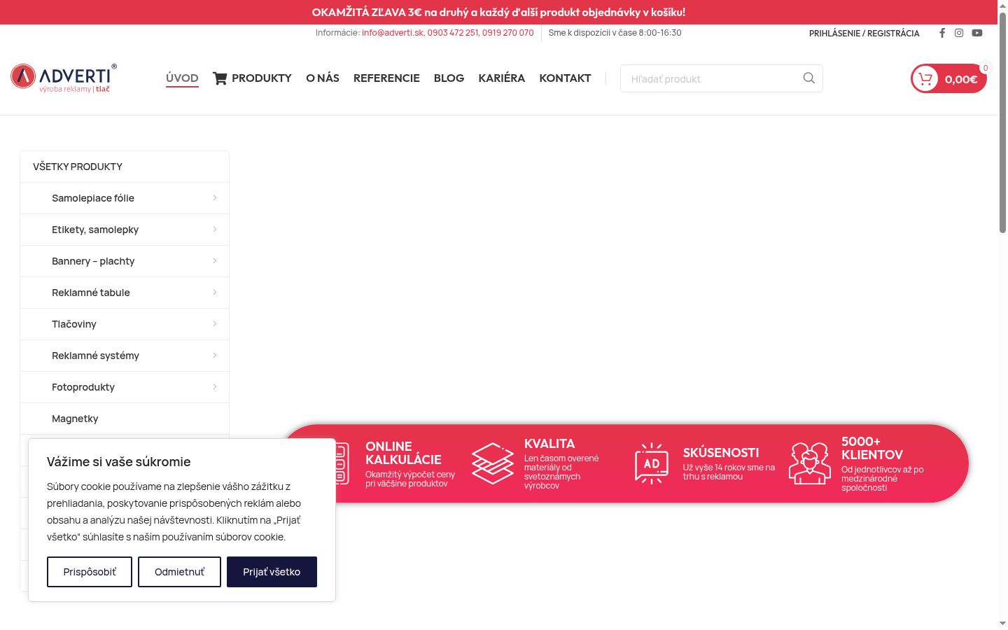 Sutikimo reklamjuostės, rodytos prieš bet kokią sąveiką, ekrano kopija
