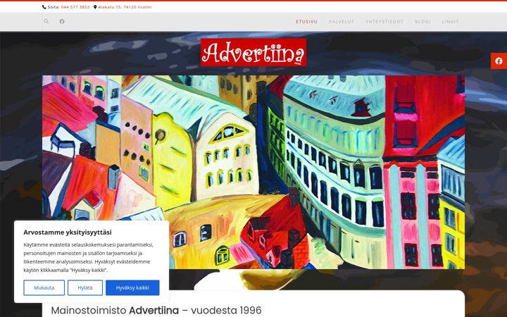 Screenshot von advertiina.fi